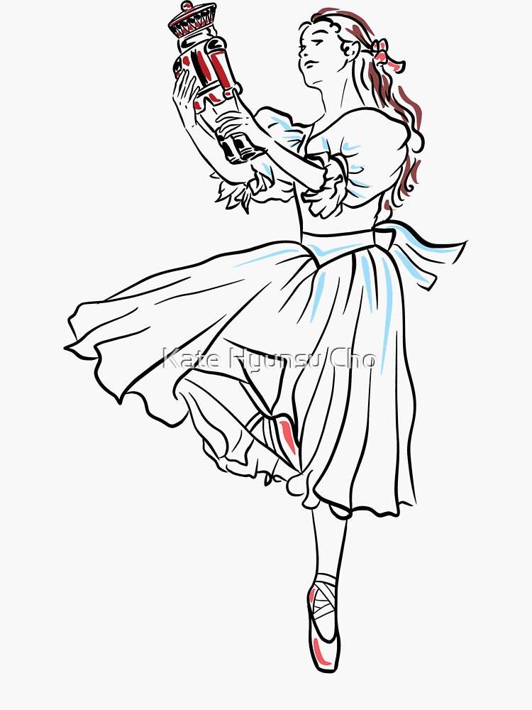 "The Nutcracker Ballet and Clara Christmas Holiday Dance " Sticker by
