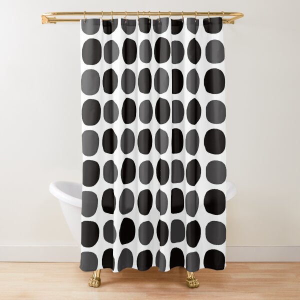 Dark charcoal grey gray and black dots Shower Curtain