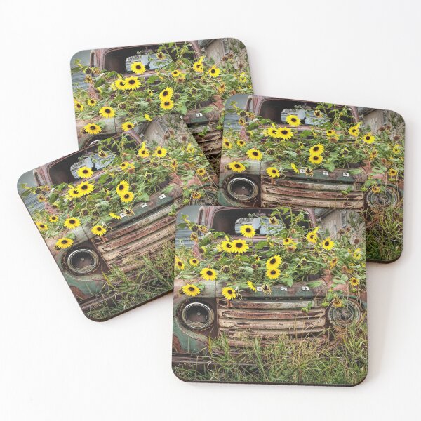 Item preview, Abandoned Old Truck with Yellow Flowers designed and sold by Randall Nyhof.