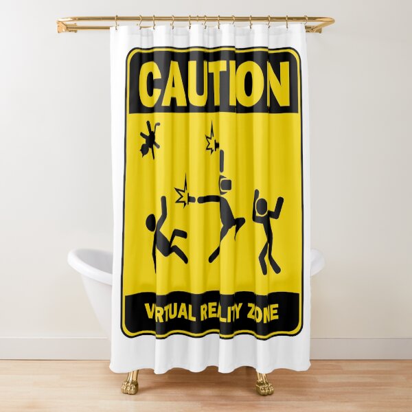 Caution! Virtual Reality Zone! Shower Curtain