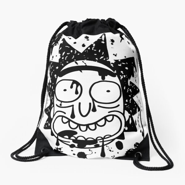 Dripping Happy Rick Sanchez Black Drawstring Bag