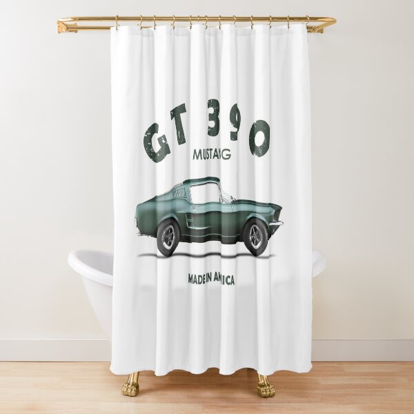 Discover Bullitt Mustang 390GT Shower Curtain