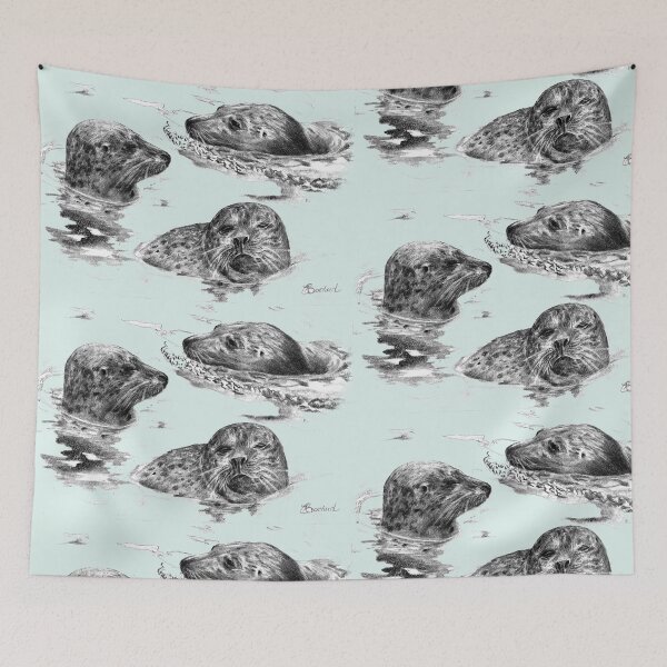 Item preview, Harbor seals at Ile-aux-hares designed and sold by Caroline Bochud.