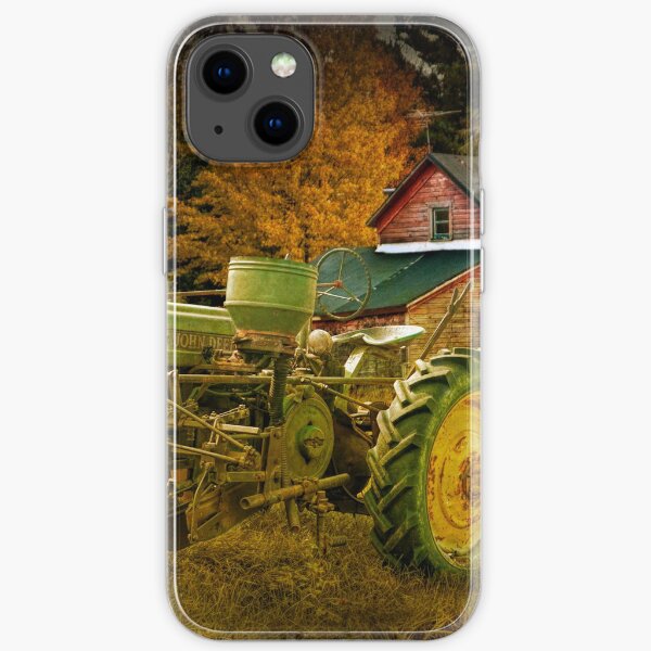 Old Vintage Tractor in a Farm Field iPhone Soft Case