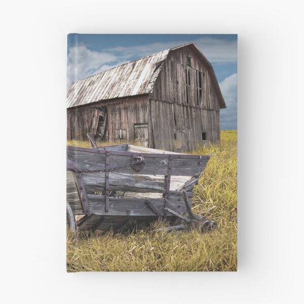 Item preview, Old Broken Down Wooden Farm Wagon with Barn designed and sold by Randall Nyhof.