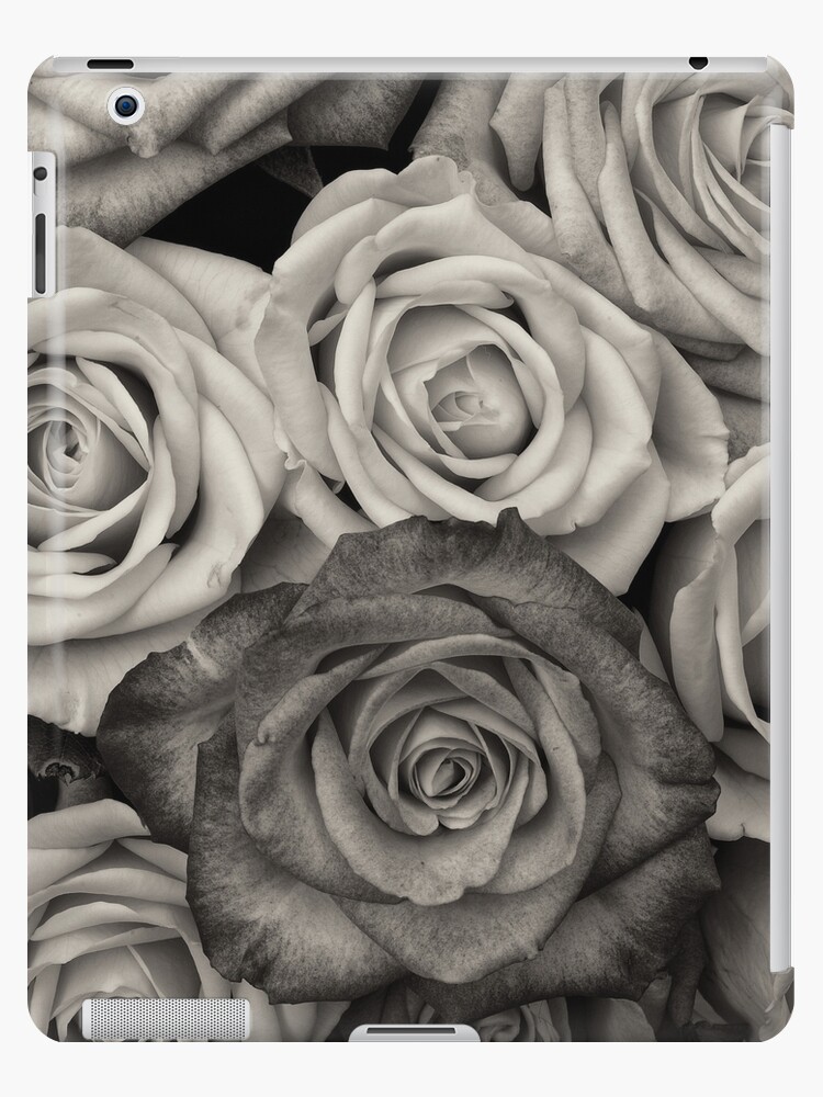 Funda y vinilo para iPad «Ramo de rosas blancas y negras» de livianasgifts  | Redbubble