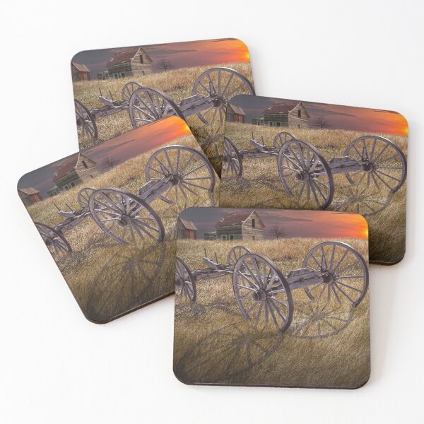 Item preview, Farm Wagon Chassis in a Field at Sunset designed and sold by Randall Nyhof.