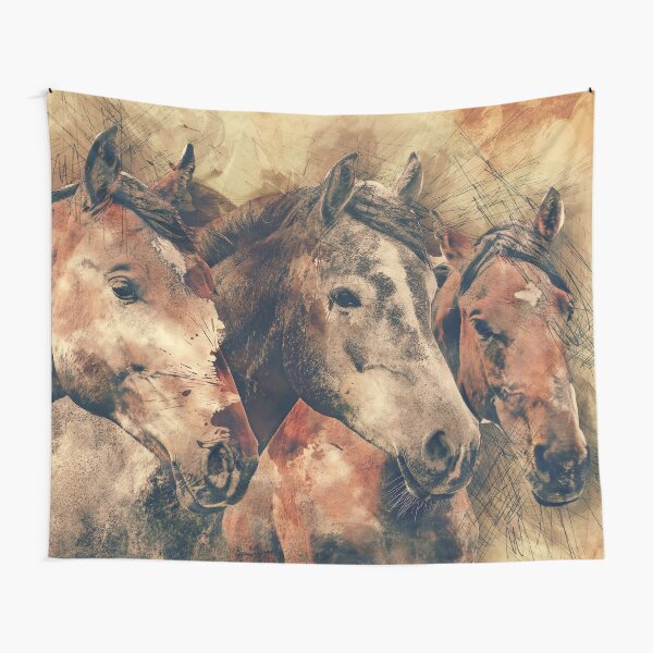 Item preview, Horses Artistic Watercolor Painting Decorative designed and sold by livianasgifts.
