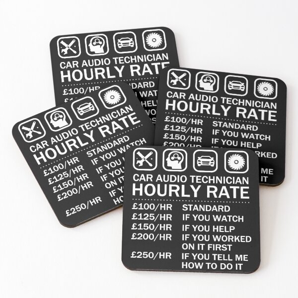 Item preview, Car Audio Technician Hourly Rate - Funny Labor Rates designed and sold by JukeLox.