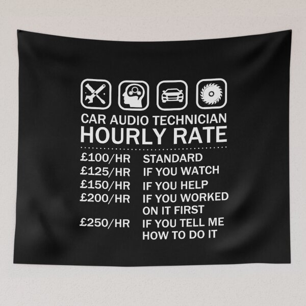 Item preview, Car Audio Technician Hourly Rate - Funny Labor Rates designed and sold by JukeLox.