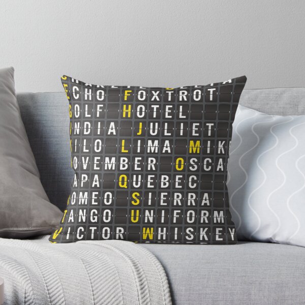 Alpha-Bravo-Charlie Throw Pillow