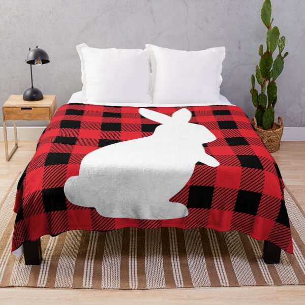 Item preview, Red Buffalo Plaid Rabbit designed and sold by Design Minds Boutique.