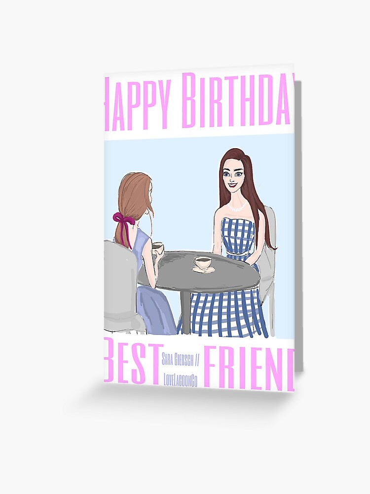 Carte De Vœux Joyeux Anniversaire Meilleur Ami Par Lovelagoonco Redbubble