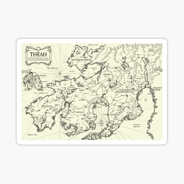 Map of Théah by Mark Richardson Sticker