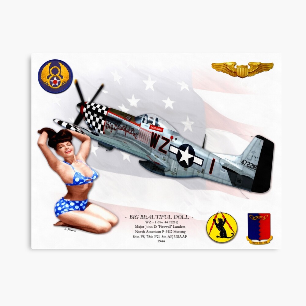 Big Beautiful Doll North American P 51 Mustang Poster By Ah Aviation Art Redbubble