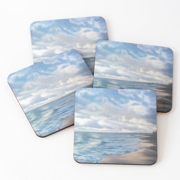 Item preview, Sunrise on Playa Dorada - beach landscape painting designed and sold by Emily Bickell.