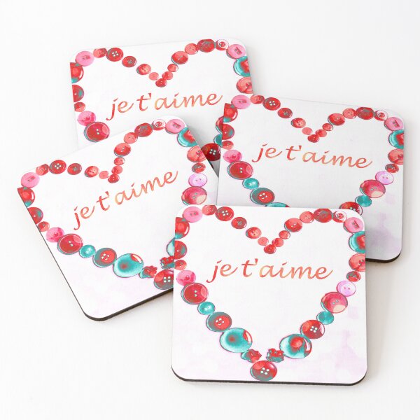 Aperçu de l'œuvre JE T'AIME - JE T'AIME - BOUTON VALENTINE COEUR créée et vendue par Teresa Chipperfield.