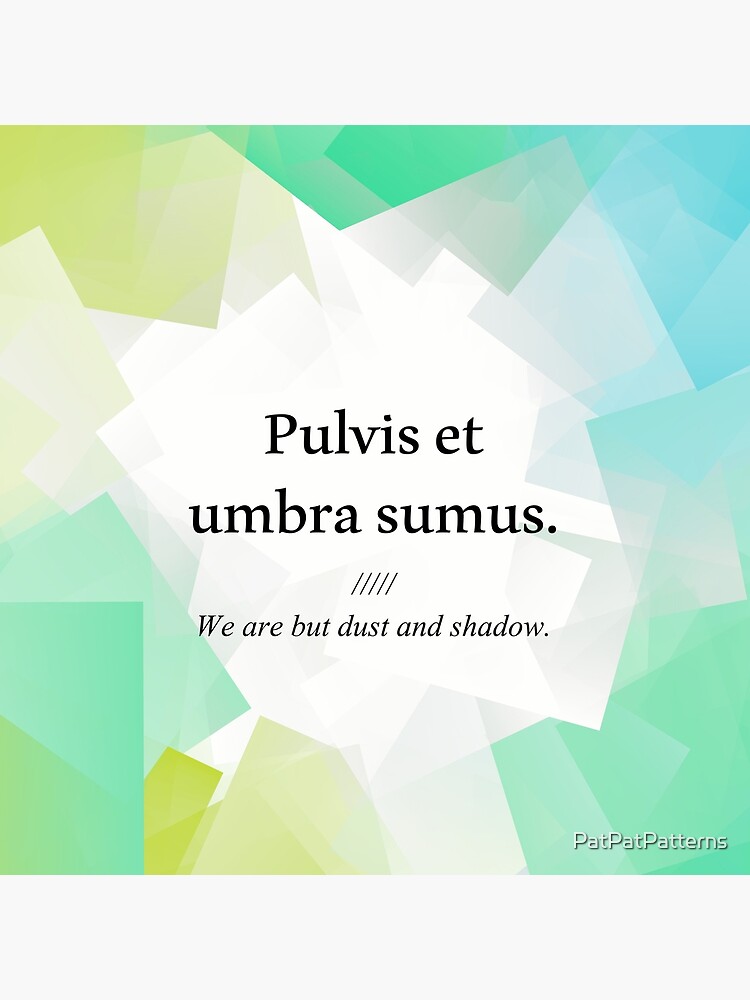 Pulvis et umbra deals sumus google translate