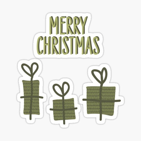 xmas herringbone - christmas texture pattern in green Sticker