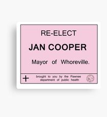 Pawnee re-elects Jan Cooper Canvas Print
