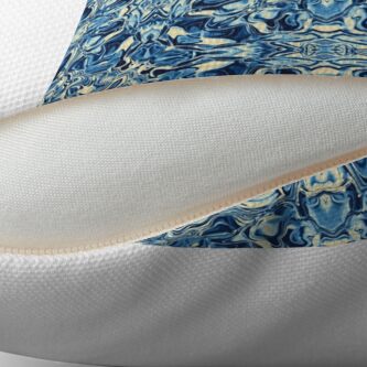 Alternate view of Liquefied Flow II - Blue Cream Throw Pillow