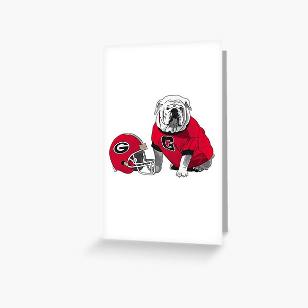 UGA Bulldog with Helmet Greeting Card