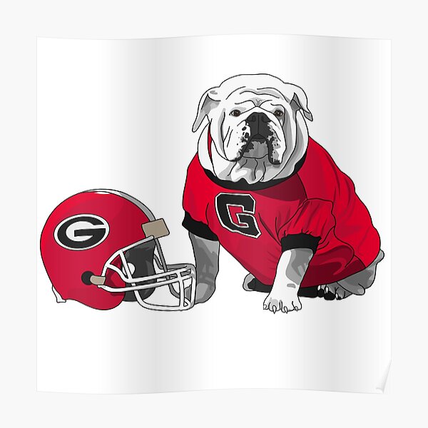 UGA Bulldog with Helmet Poster