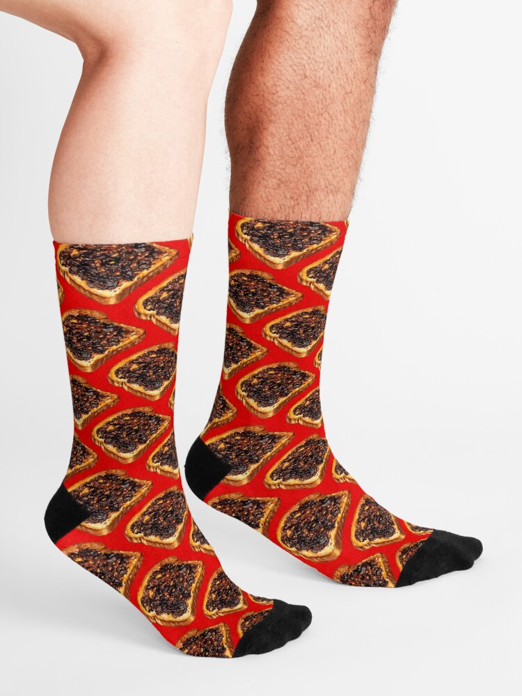 "Vegemite Toast Pattern" Socks by KellyGilleran Redbubble
