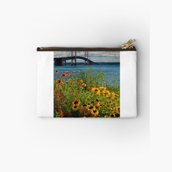 Item preview, Blooming Flowers by the Bridge at the Straits of Mackinac designed and sold by Randall Nyhof.