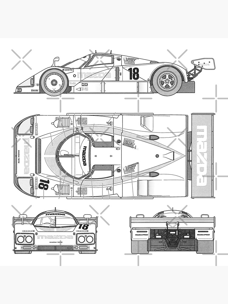 Mazda 787B Blueprint Premium Matte Vertical Poster sold by Evil | SKU ...