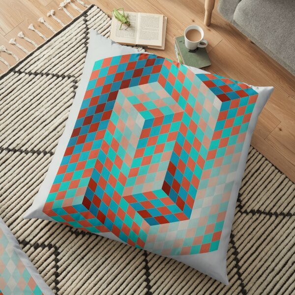 Op Art #OpArt Optical Art #OpticalArt Optical Illusions #OpticalIllusions #Illusion Floor Pillow