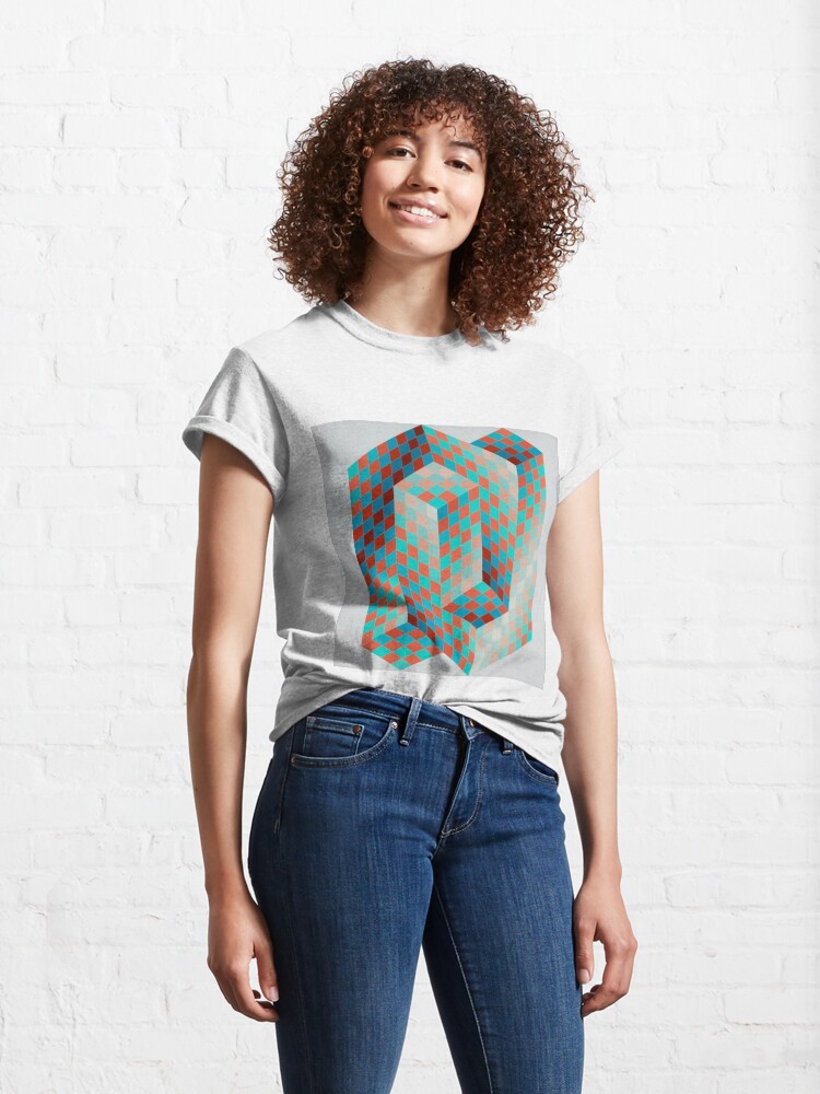 Alternate view of Op Art #OpArt Optical Art #OpticalArt Optical Illusions #OpticalIllusions #Illusion Classic T-Shirt
