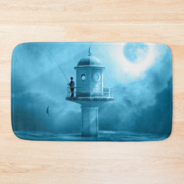 Item preview, Surreal Fishing Lake Night Mystical Fisher designed and sold by livianasgifts.