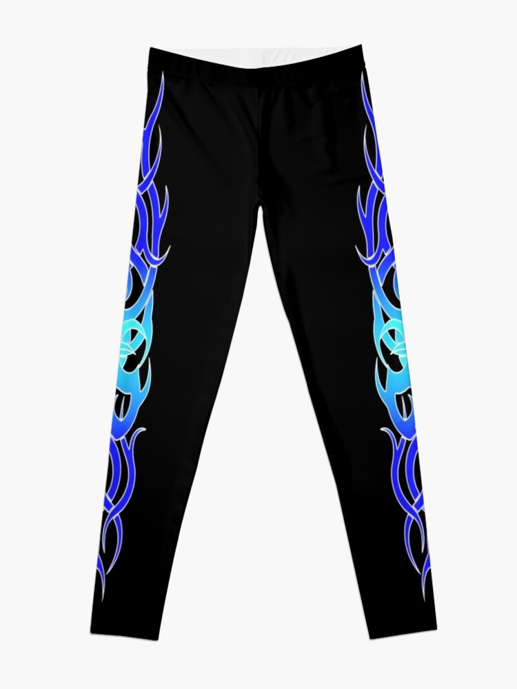 Alternate view of Tattoo Blue Flame Design Leggings Leggings