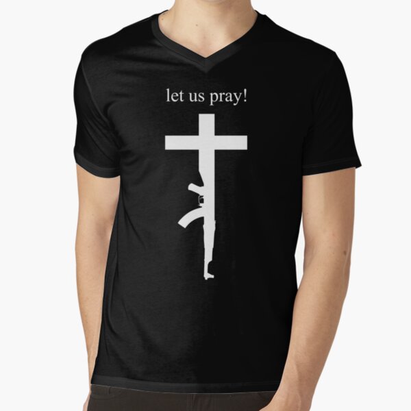 Playeras niños let us pray cross