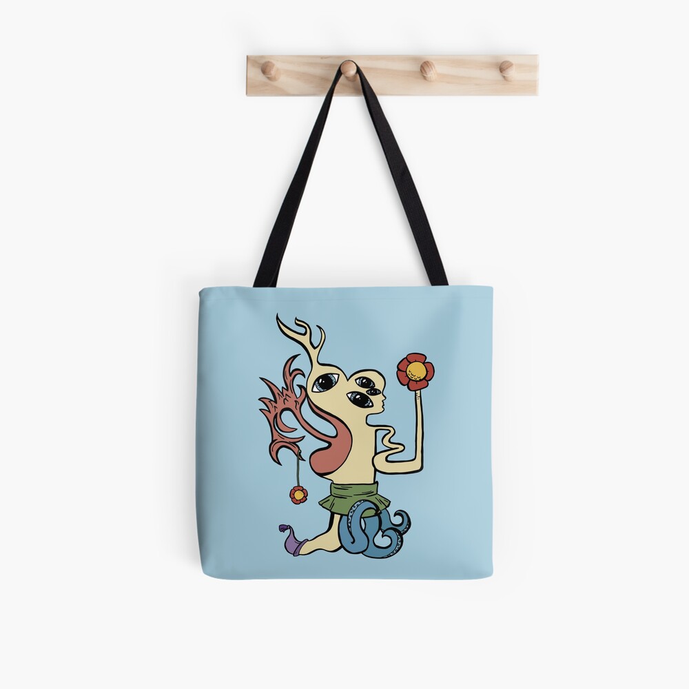 Flower Monster with Flowers and Tentacles Tote Bag