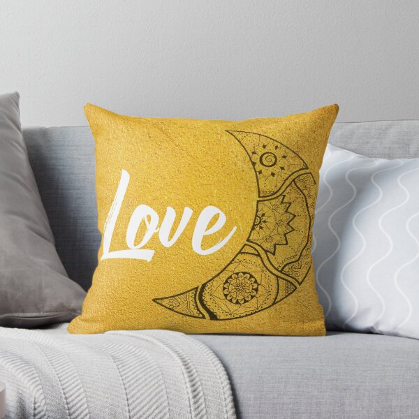 Halbmond Mandala Love in gold Dekokissen