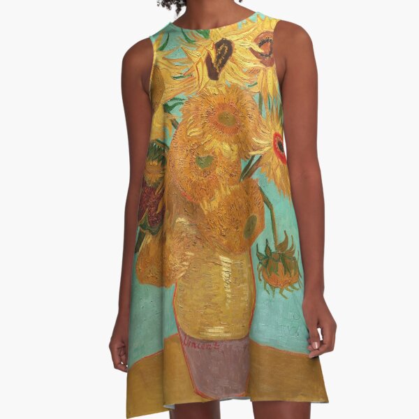 Vincent Van Gogh Twelve Sunflowers In A Vase A-Line Dress