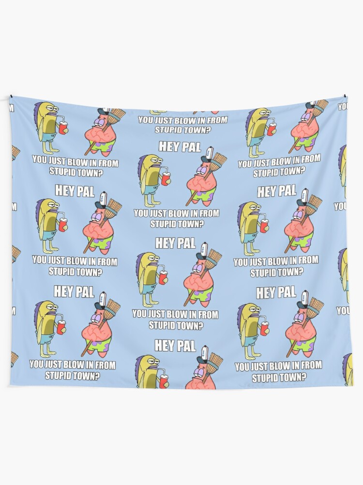 Spongebob Stupid Town Tapestry By Sockminkey Redbubble