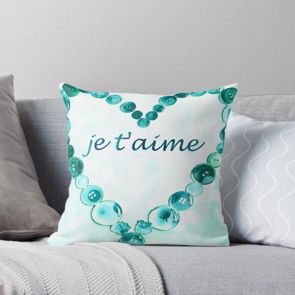 Item preview, JE T'AIME - TE AMO - SAN VALENTÍN - CORAZÓN DE BOTONES DE TEAL designed and sold by Teresa Chipperfield.