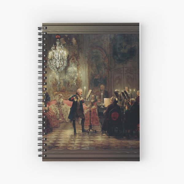 Flute Concert of Frederick the Great in Sanssouci by Adolph von Menzel Spiral Notebook