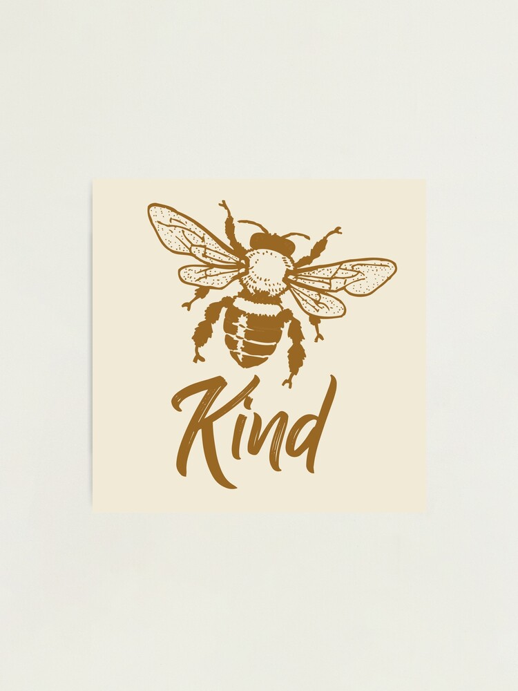 Alternate view of Bee kind typography text art quote by Word Fandom - wordfandom Photographic Print