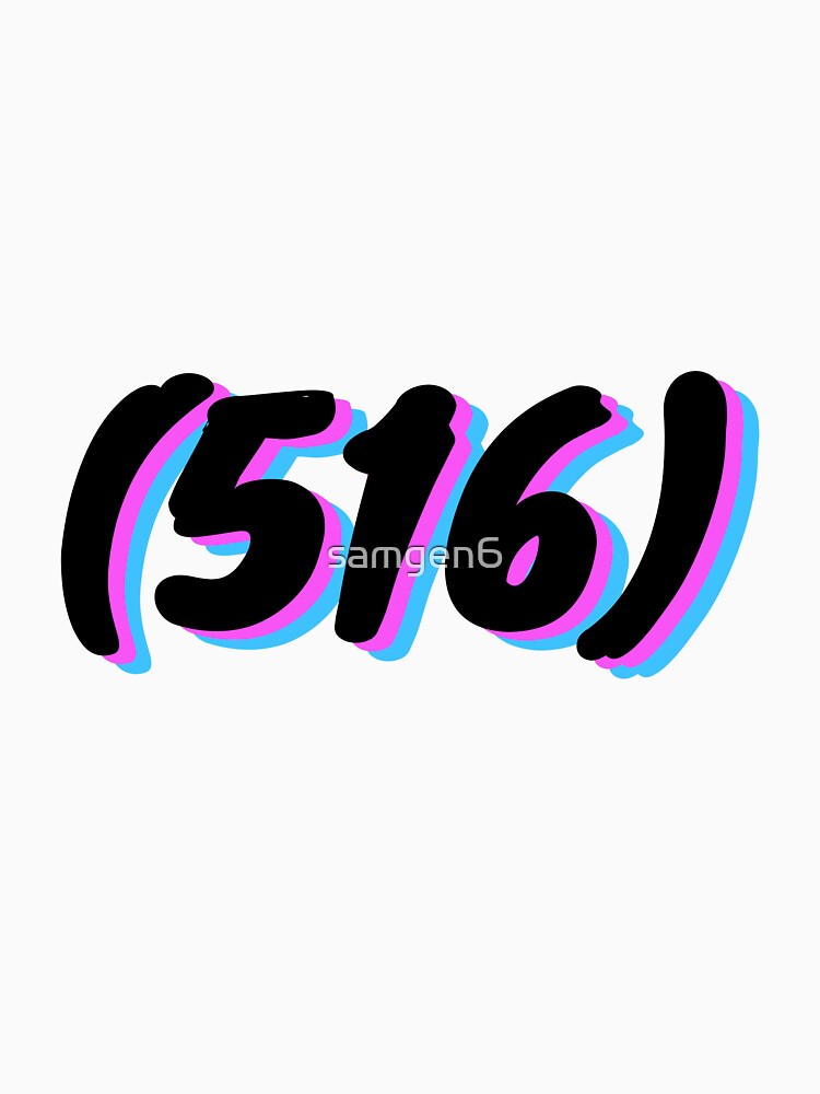 516-area-code-t-shirt-by-samgen6-redbubble