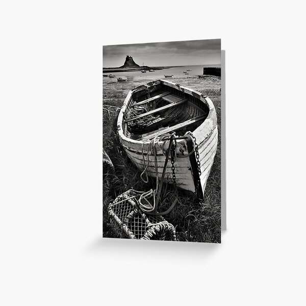 Old boat and lobster pots - Lindisfarne Greeting Card