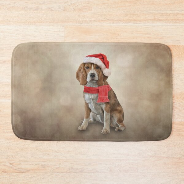 Item preview, Drawing Dog Beagle  in red hat of Santa Claus  designed and sold by bonidog.