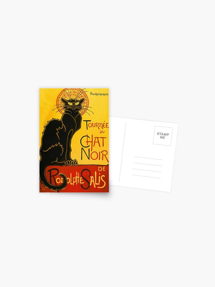 Le Chat Noir The Black Cat Art Nouveau Vintage Postcard By Fineartgallery Redbubble