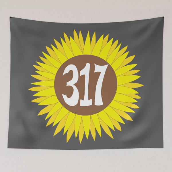 Item preview, Hand Drawn Indiana Sunflower 317 Area Code designed and sold by itsrturn.