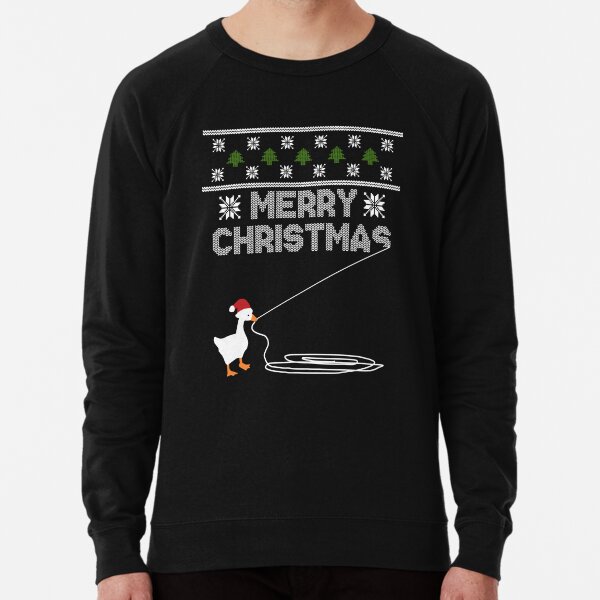 Christmas Goose Montage Lightweight Sweatshirt