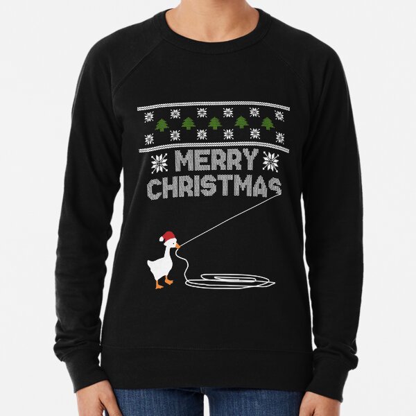 Christmas Goose Montage Lightweight Sweatshirt