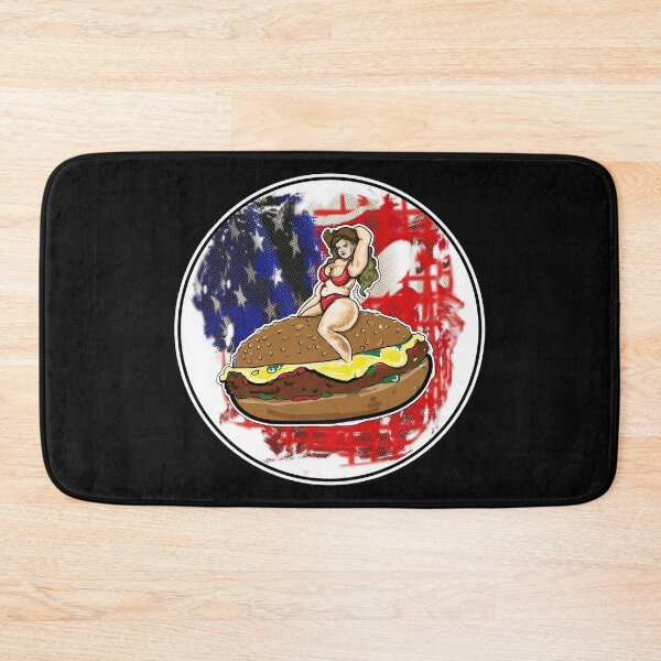 Item preview, AMERICAN COWGIRL Riding A BIG OLE cheeseburger designed and sold by SilentlyRob668.